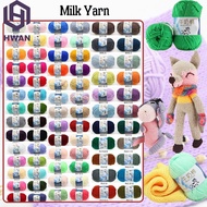 MILK COTTON WOOL 25g Milk Yarn 4ply Knit Yarn Smooth Yarn Soft Yarn Crochet Yarn Benang Kait 毛线