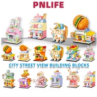 PNLIFE Block Building Blocks Food Series Street View Block Toys gift Sembo Blocks