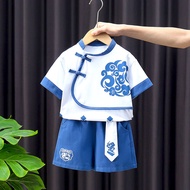 0.0 Baby Children Tang Suit Short-Sleeved Hanfu Children Chinese Style New Chinese Style Thin Chines