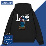 LEE FCMMA เสื้อยืดมีฮู้ดผู้ชายการ์ตูนมาริโออินเทรนด์แบรนด์ ins เสื้อแจ็กเก็ตกีฬาลำลองแบบหลวมด้านบนสำหรับนักเรียน  LEE FCMMA co-branded hoodie for Men Cartoon Mario Hipster Instagram loose top Casual sports hooded Coat Student Apricot M