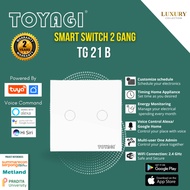 TOYAGI SMART WALL SWITCH EU 2 GANG WIFI SWITCH TG 21 B WITH TUYA APP