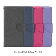 XIEKE SAMSUNG Galaxy A14/A34/A54 5G 月詩蠶絲紋皮套A14紫