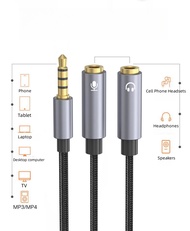 Tangrenshop 3.5mm Headphone Microphone 2-in-1 Adapter Cable Headset Laptop Conversion Cable