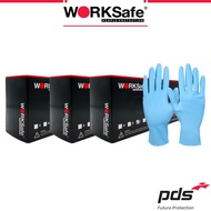 [3 BOXES BUNDLE] WORKSafe 9 Inch Disposable Nitrile Gloves Powder Free, Blue Disposable Gloves - Blue