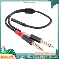 3.5mm to Dual 6.5mm Adapter 3.5mm Audio Aux Cable Double 6.35 1/4 inch Mono to Stereo 1/8 inch 3.5mm