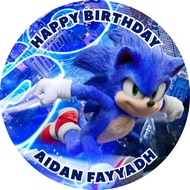 Round Birthday Sticker - SONIC SEGA