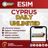 eSIM Cyprus Daily Unlimited Activated Instantly