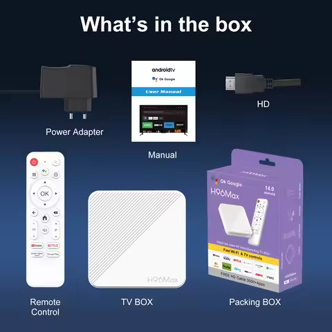 10PCS H96 MAX H313 Allwinne 2GB 8GB/16GB Android 14 TV Box Wifi6 BT 4K HD Gogle Voice Media Player A