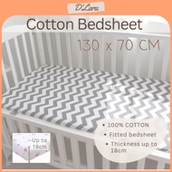 D'LARA Cotton Baby Cot Bedsheet 130x70cm | Baby bedding mattress cover | Sarung tilam Cadar tilam fi