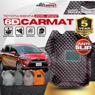 TOYOTA SIENTA ( 2015 - 2019 ) CAR FLOOR MAT CARMAT 6D PREMIUM LUXURY PU LEATHER CARPET KARPET KERETA