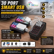 USB Type Charger 30 Port Fast Charger Smart Desktop USB Charger Station 150W