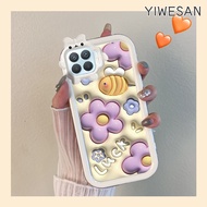 YIWESAN Casing Ponsel untuk OPPO A93 2020 F17 Pro Reno 4F Reno 4 Lite Reno 4 5G Case 3D bunga Monste