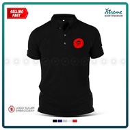 Polo T-Shirt Sulam Pizza Hut Fast Food Hawaiian Pizza Master of Pizza Baju Lelaki Cotton Embroider F