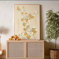 perilla-Chinese style persimmon tree plant pictures everything goes smoothly meaning Canvas printing