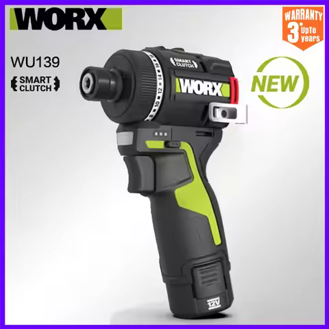 Worx WU139 Cordless Screwdriver Dual Speed 50Nm 12v 1800rpm 18+1 Brushless Motor Adjust Torque Unive