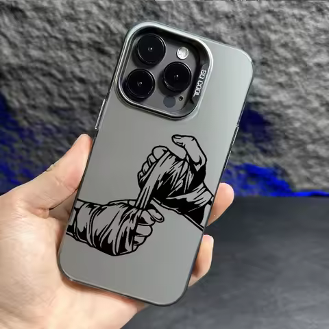 Fist Boxing Phone Case for iPhone 17 AIR 16 15 14 13 Pro 12 11 Pro Xs X XR Max Laser Hard PC+TPU Cas