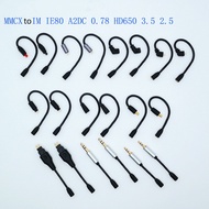 1 pair headphone audio adapter cable MMCX to 0.78 A2DC IE80 Hd650 HIFIMAN earphone cable