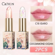 (2PCS) CATKIN Moonlight Tinted Lip Balm Hydrating Color-Changing Lip Balm Vitamin-E Temperature Chan