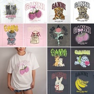 GANNI T-shirt Round Neck Organic Cotton 100% Authentic