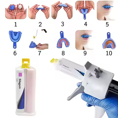 Silagum DMG Dental Silicone Soft Putty A Light-Body VPS Dentistry Impression Material Kit Heavy Body