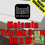 Melamin Putih Glossy Ukuran (60x120)cm Papan kayu Triplek 3mm