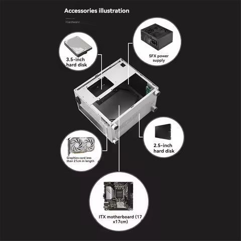 Micro-ITX Case PC Case SKTC A17 SGCC Computer Case Support Micro-ITX Mini PC Black