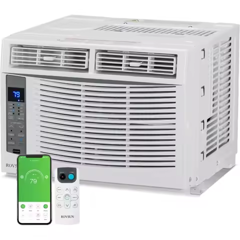 WIFI-Enabled 6000 BTU Window Air Conditioner with Energy Saving Technology Remote Control and Timer 