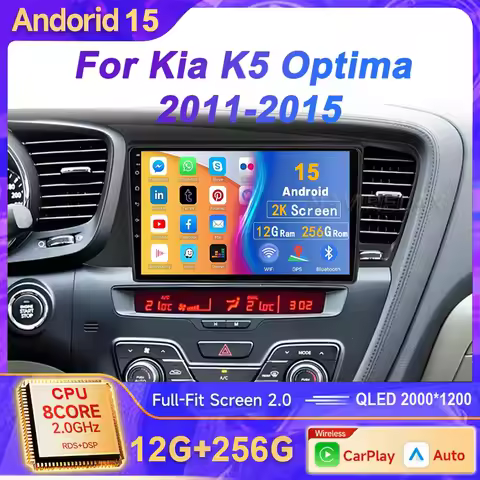 Android 15 9 Inch For Kia K5 Optima 2011-2015 Car Radio Stereo Multimedia HD Touch Screen Video Play