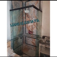 SHOWER BOX SLIDING CORNER/SUDUT/PINTU KACA SLIDING KAMAR MANDI HITAM