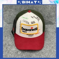 DSQUARED2 Men's and Women's Fashion Button Buckle Baseball Cap, Dsquared2 cool khaki mesh hat MU146