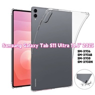 For Samsung Galaxy Tab S11 Ultra SM-X936 X936B X930 X930N 14.6" Transparent Flexible TPU Rubber Shoc