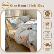 Cotton duvet cover set with cute patterns for babies, duvet cover with zipper and added inserts