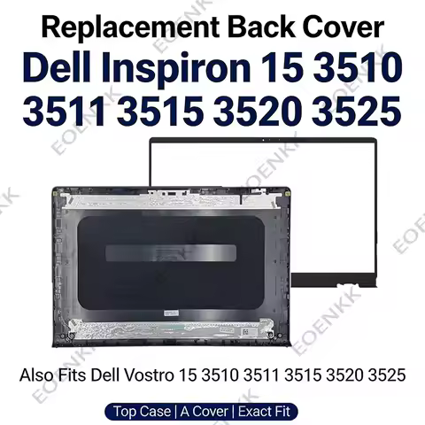 For Dell Inspiron 15 & Vostro 15 3510 3511 3515 3520 3525 Laptop Back Cover, LCD Top Case Replacemen