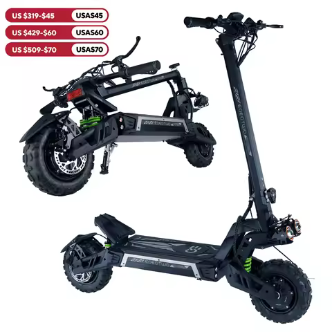 EOEOTWO Electric Scooter,Up to 55MPH,60Mile Range,Dual Suspension,6000W Peak Daul Motor,Off-Road Sco