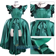 Agnes Wednesday Cosplay Costume - Green Dress for Evening Wear and Parties