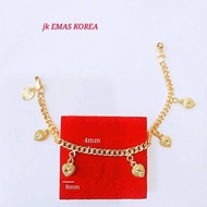 RANTAI TANGAN 4mm+love Emas