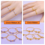916 Gold Solid RIBBON Ring Gold Ring Solid Ring 916 Gold Bajet Ring 916 Gold Bajet Ring
