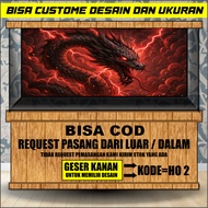 MERAH RED DRAGON PICTURE THEME AQUARIUM BACKGROUND WALLPAPER SKOTLET STICKER CODE HO2