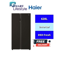 【FREE SHIPPING】Haier Side By Side Glass Series Refrigerator (628L) HRF-619SI(B)