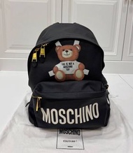 MOSCHINO 泰迪熊 小熊 黑色 防水 登機包 後背包 雙肩包 手提包