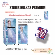 Premium Glossy Vinyl Refrigerator Stickers 1 Door and 2 Doors Cartoon Motif 6