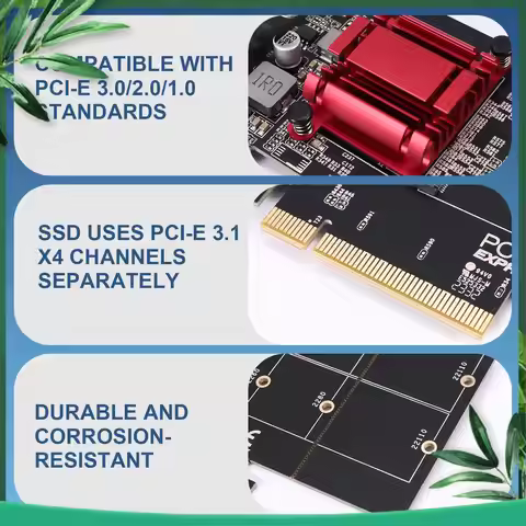 YSS-Dual Nvme Pcie Adapter,M.2 Nvme SSD To PCI-E 3.1 X8/X16 Card Support M.2 (M Key) Nvme SSD 22110/