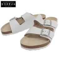 近乎全新的 Birkenstock Arizona BS 皮革涼鞋，EVA 鞋墊，常規版型，男士白色，39 號。