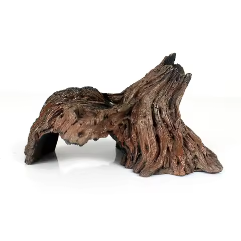 Ecological Resin Mountain Fish Play Tree House Aquarium Ornament Hollow Hole Log Tree Tunnel Cave Fi