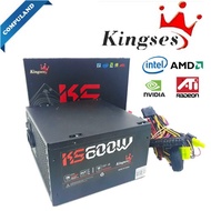 KINGSES 600W ATX POWER SUPPLY With RED LED Fan