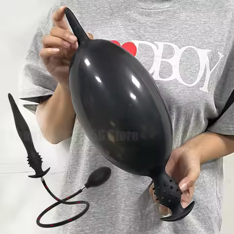 Super Long Anal Plug Inflatable Eel -Shape Large/Huge Butt Plugs Expandable Dildo Pump for G/P Spot 