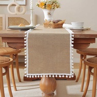 Jute Table Runner Linen Table Runner Solid Color Jute Table Runner Family Table Decoration Cloth Ame