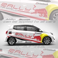 stiker mobil racing cutting sport Rally agya ayla Full set kanan kiri