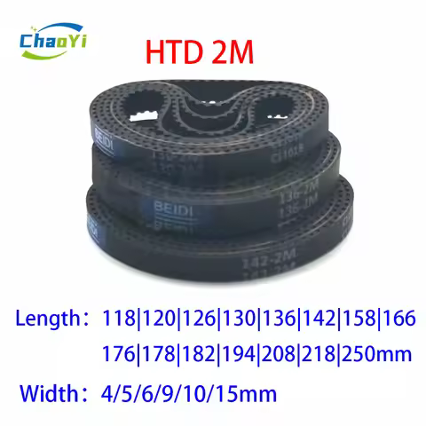 2M Rubber Timing Belt Width 4/6/10/15mm Length 118 120 126 130 136 142 158 166mm Vacuum cleaner Driv