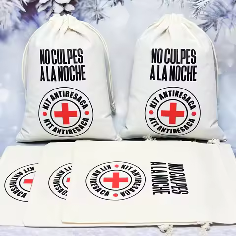 5PCS/LOT Party Drawstring Bag Gift Bag packagin “NO CULPES A LA NOCHE” KIT ANTIRESACA Specification 